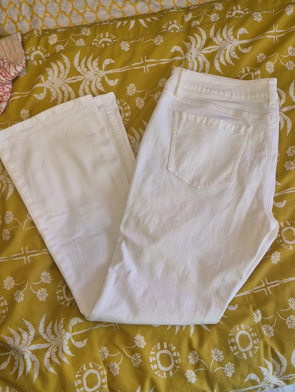 CAbi White Low Rise Bootcut Jeans